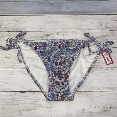 Xhilaration Bikini Bottom Womens XL White Multi Paisley Hipster Tie Swim XL - Image 1 of 4
