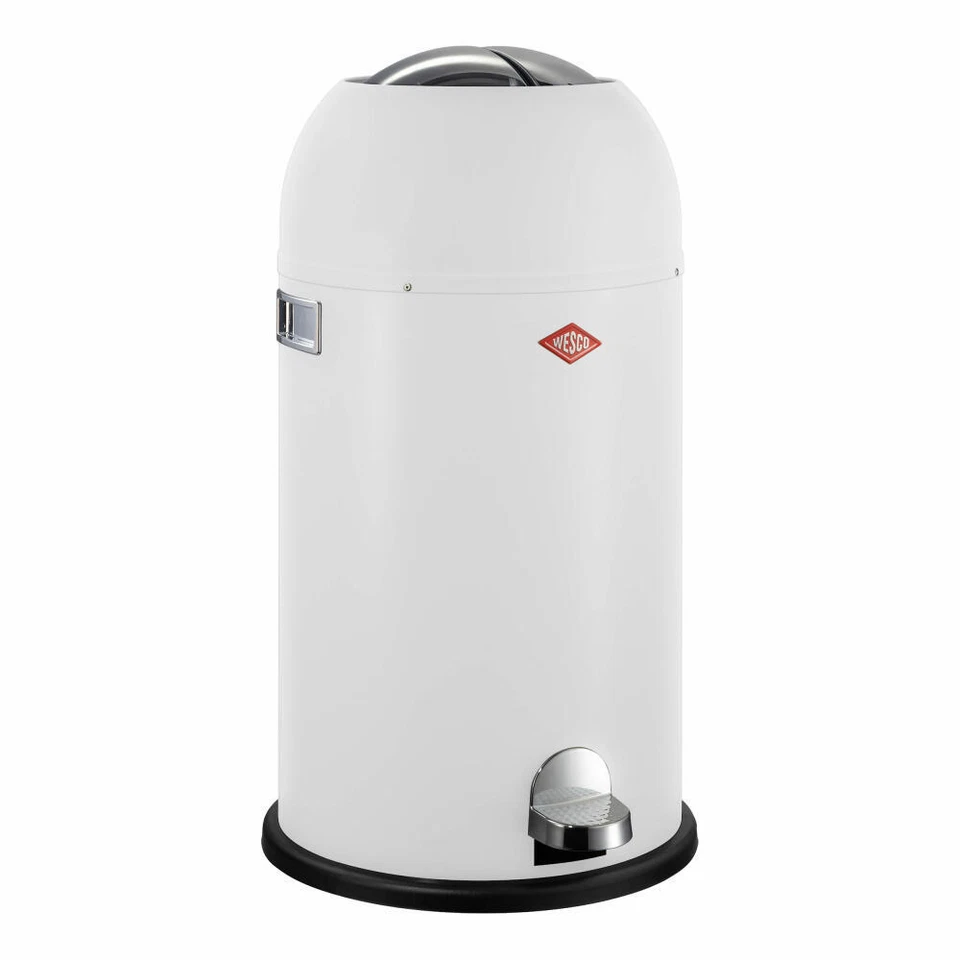 Wesco Kickmaster Treteimer, Abfalleimer, Mülleimer, Stahlblech, Weiß Matt, 33 L - Bild 1 von 1