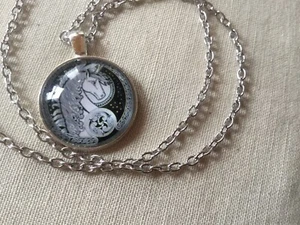 UNIQUE HORSE CHAIN NECKLACE CABOCHON PENDANT Cat Resq - Picture 1 of 3