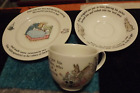Wedgewood & Barlaston Of Etruria Peter Rabbit Story Cup, Saucer And Plate Set