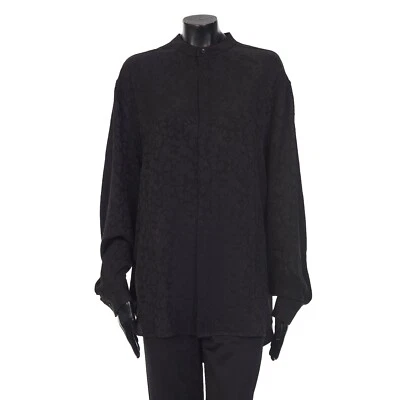SAINT LAURENT 1455$ Black Silk Flowers Shirt - Image 1 of 4