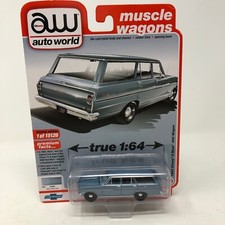 Auto World Cars 1:64 1962 Chevy II Nova 400 Wagon Classic Muscle Wagon #1 of...