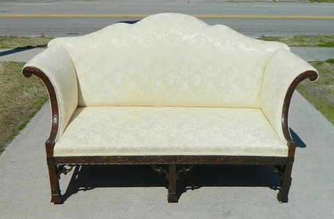 Gorgeous Chinese Chippendale Double Peaked Sofa Settee~~~~19th century Cover