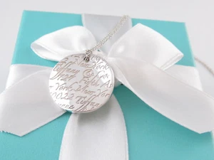 TIFFANY & CO SILBER FÜNFTE AVE KREIS ANHÄNGER HALSKETTE ETUI ENTHALTEN - Bild 1 von 6