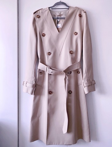 Trench coat doppiopetto Burberry Gabardine scollo a V passerella taglia 48 UK14
