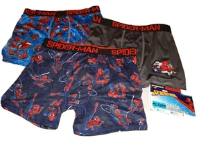 Spiderman Underwear Boys Large 10 Boxer Briefs NEW Compression Wicking Shorts - Picture 1 of 12