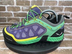 SALEWA Firetail 3 Trail Hiking Running Shoes VIBRAM Green Purple Womens Size 6.5