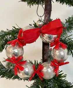 Gablonador antiguo adornos de Navidad adornos de árbol de Navidad corona plata rojo 6082/23 - Imagen 1 de 3