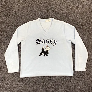 Vintage Looney Tunes Pullover Sweater Blue V Neck Sassy Sweater Size XL - Picture 1 of 6