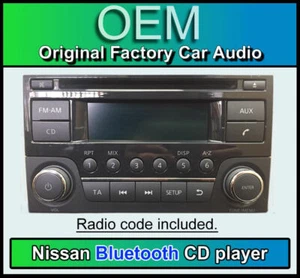 Nissan 28185BH30A, Nissan CD player Bluetooth car stereo AGC-0070RF + radio code - Picture 1 of 4