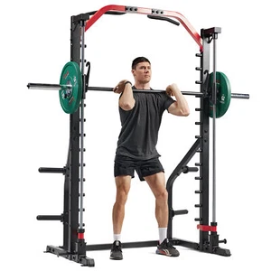 Sunny Health Fitness Premium Squat Smith Power Rack Pull Up Bar Machine XF920021 - Picture 1 of 8