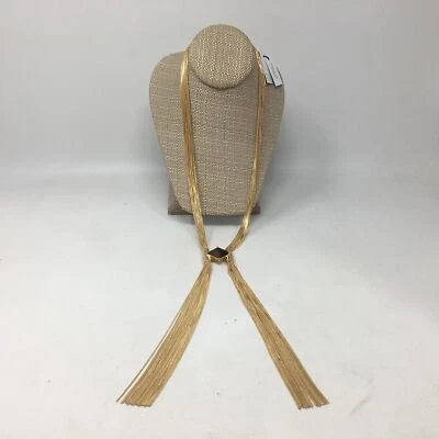 Collar Colgante Casa Blanca Mercado Negro Ojo de Tigre, 25" con Extensor - Tono Dorado Foto 1 de 4