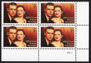 Scott #3287 Alfred Lunt & Lynn Fontanne Plate Block of 4 Stamps - MNH - Picture 1 of 1