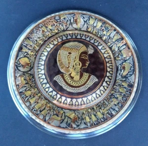 Brass Ancient Egyptian Cleopatra Hieroglyphs Ornamental Wall Plate - Picture 1 of 6