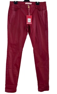 Country Road Red Coated Stretch Pants Size 14 W 88cm L 110cm - Picture 1 of 5