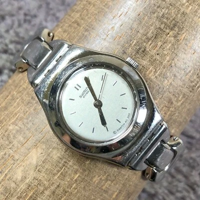 Swatch Irony Women AG2005 Fashion Silver Tone Quartz Analog 24mm Watch 6 1/4" - Image 1 of 4