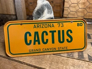 Vintage Wheaties Cereal Miniature Bike Metal State License Plate ~ Arizona - Picture 1 of 2