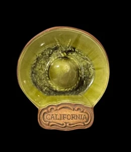 Treasure Craft California Sombrero Cenicero Baratija Plato Verde Marrón De Colección Usado en Excelente Condición - Imagen 1 de 7