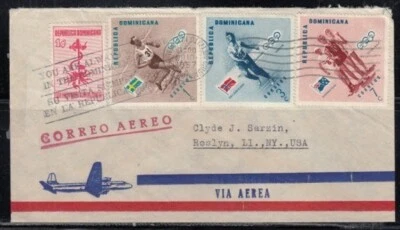 DOMINICAN REPUBLIC Commercial Cover Ciudad Trujillo to Roslyn 5-10-1957 Cancel - Image 1 of 2