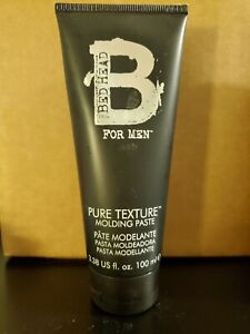 Men TIGI Bed Head B For Men Pure Texture Molding Paste 3.38 oz Black Tube RARE*