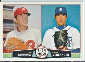 Bunning  / Verlander 2013 Topps Heritage Then & Now - Picture 1 of 1