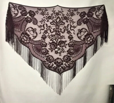 Forever 21 Mantón Encaje Envoltura Borgoña 82" x 43" Flecos Boda Baile de graduación Playa  Foto 1 de 4