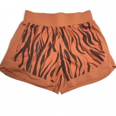 NWOT Tek Gear Multipurpose Athletic Shorts S Running Walking Brown Orange Zebra - Image 1 of 4