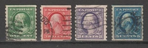 US sel #392---#396 VF used , perfs Vertical series 1909/1925cv = $235 - Picture 1 of 2