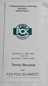 Orig. Programm FSV PCK Schwedt Tennis Borussia Berlin 91/92 Amateur Fußball Tebe - Bild 1 von 3
