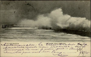 Vlissingen Países Bajos La cabeza durante la tormenta UDB 1905 sello de agente industrial PC - Imagen 1 de 2