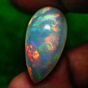 24.18Ct IF The Best Rainbow Colors Play in SNAKE SKIN Pattern 3D Solid Welo Opal - Picture 1 of 5