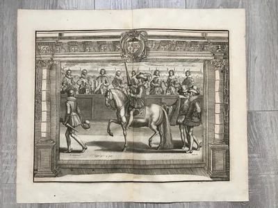 Pluvinel - Crispijn de Passe II (1597-1670) - Kupferstich Reitsport 1668 Fig. 39 - Bild 1 von 4
