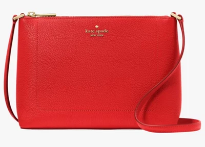 Kate Spade Leila Crossbody Bag Red Pebbled Leather Purse KG464 NWT $299 Retail - Image 1 of 4