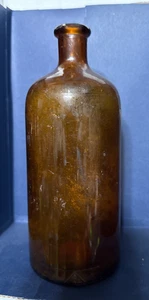 7.5" Clorox Brown Glass Bottle Vintage Old with chip in top ***see photo*** - Picture 1 of 6