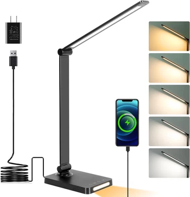 LED Desk Lamp with USB Ports,Touch Desk Lamps for Home Office with 5 Color Modes - Image 1 of 4