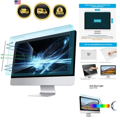 Blue Light Screen Protector for 23 24 inch Monitors Eye Protection Filter Film - Image 1 of 4