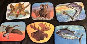 Vintage Patch Lot 6 Puffy 3D Dimensional Wildlife Dimensions Plus Cap Man NOS - Picture 1 of 11