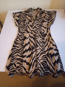 Next women's short sleeved stretchy shirt dress tunic size 8 knee length midi - Picture 1 of 3