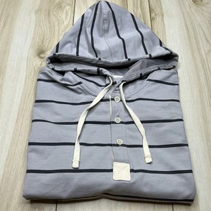 Bylt LUX Drop-Cut Langarm Kapuzen Henley Shirt Pullover Hoodie T Herren Large - Bild 1 von 15