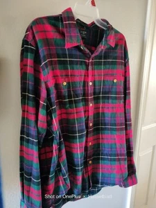 J.Crew Blue Red Green Plaid Cotton Flannel Button-Up Shirt Long Sleeve XL Slim - Picture 1 of 5