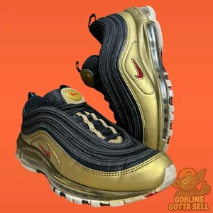 Pre-Owned Nike Air Max 97 QS Metallic Gold Red Black AT5458-002 Men's Sz 8.5 - Picture 1 of 10