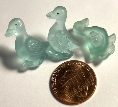 3 Vtg JHB Semi-translucent Blue Green Duck Goose Bird Buttons 23mm 7/8" 15017 - Image 1 of 2