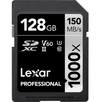 Lexar Professional LSD128CRBNA1000 UHS-II SDXC class 10 Memory Card - NEW IN BOX - Image 1 of 2