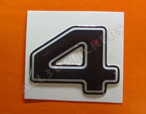 Autocollant Résine Nombre 4 Quatre 3D Couleur Noir Dimension 25mm - Picture 1 of 1