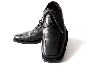 Mocassini stringati Alfani scarpe Elton nere in pelle punta quadrata taglia 8 1/2 - Foto 1 di 15