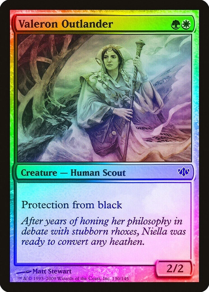 Magic the Gathering VALERON OUTLANDER #130/145 Foil 2009 Conflux Common NM - Image 1 of 1