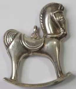 RM Trush Steckenpferd/Schaukelpferd 0,925 Sterling Silber Anhänger/Ornament 17g - Bild 1 von 8