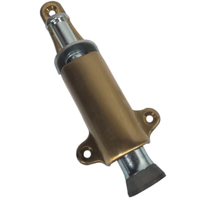 Brass Door Stopper Plunger Type Foot Operated Release Heavy Duty Kick Step Down - Image 1 of 3