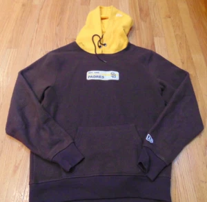 NEW ERA MLB SAN DIEGO PADRES BROWN HOODED FLEECE SWEATSHIRT SIZE L - Picture 1 of 4