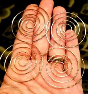 2 Pair Spiral Threader Hoop Earrings, Silver & Gold Hoop Earrings, Gifts for Her - Picture 1 of 4